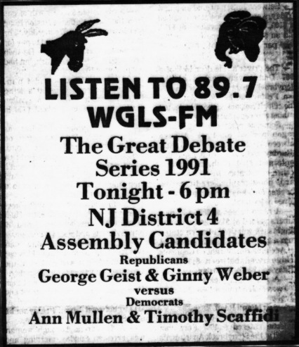 Listen to 89.7 WGLS-FM, The Great Debate Series 1991, tonight at 6 pm.
